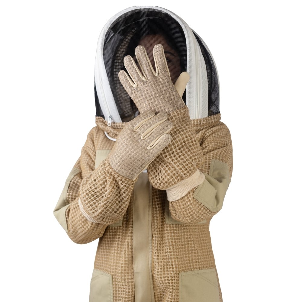 UltraBreeze beesuit close up showing breathable mesh gloves and ventilated veil
