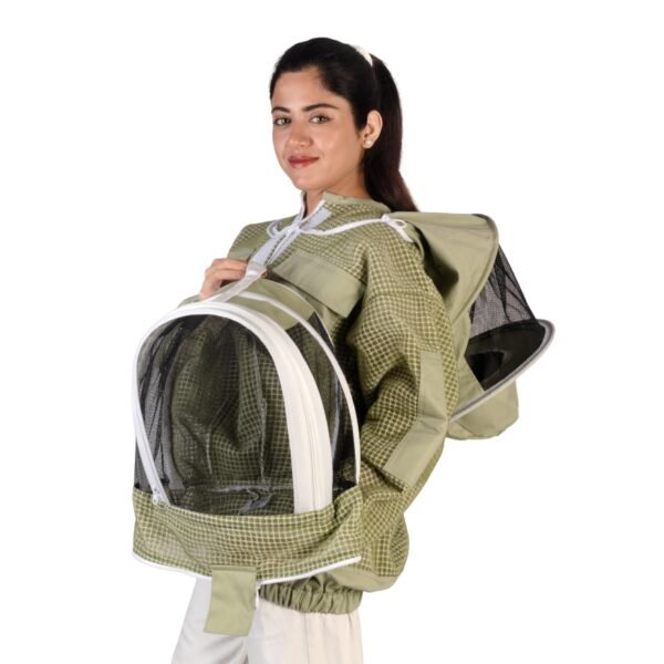 GoldenHive EcoGuard™ 3-Layer Ventilated Beekeeping Jacket – Sting Proof Mesh (Green)